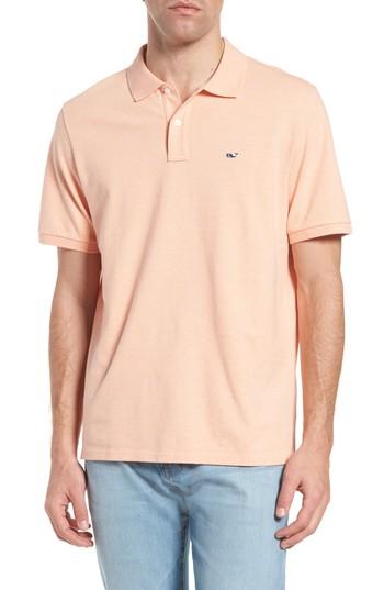 Men's Vineyard Vines Fit Pique Polo, Size Large - Pink
