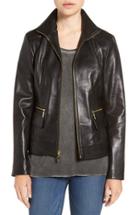 Women's Cole Haan Wing Collar Leather Jacket