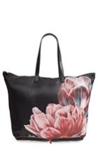 Ted Baker London Tranquility Print Fold Away Shopper - Black