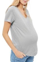 Women's Topshop Scooped Neck Maternity Tee Us (fits Like 0-2) - Grey