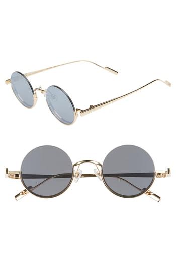 Women's Bonnie Clyde Desierto 42mm Round Sunglasses - Gold