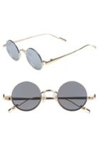 Women's Bonnie Clyde Desierto 42mm Round Sunglasses - Gold
