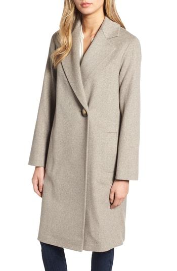 Women's Fleurette One-button Loro Piana Wool Coat - Beige