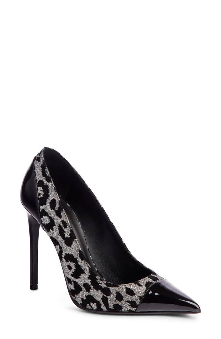 Women's Balmain Daphne Leopard Print Pointy Toe Pump Us / 36eu - Black