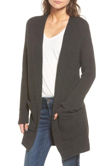 Women's Hinge Cross Back Longline Cardigan, Size - Grey