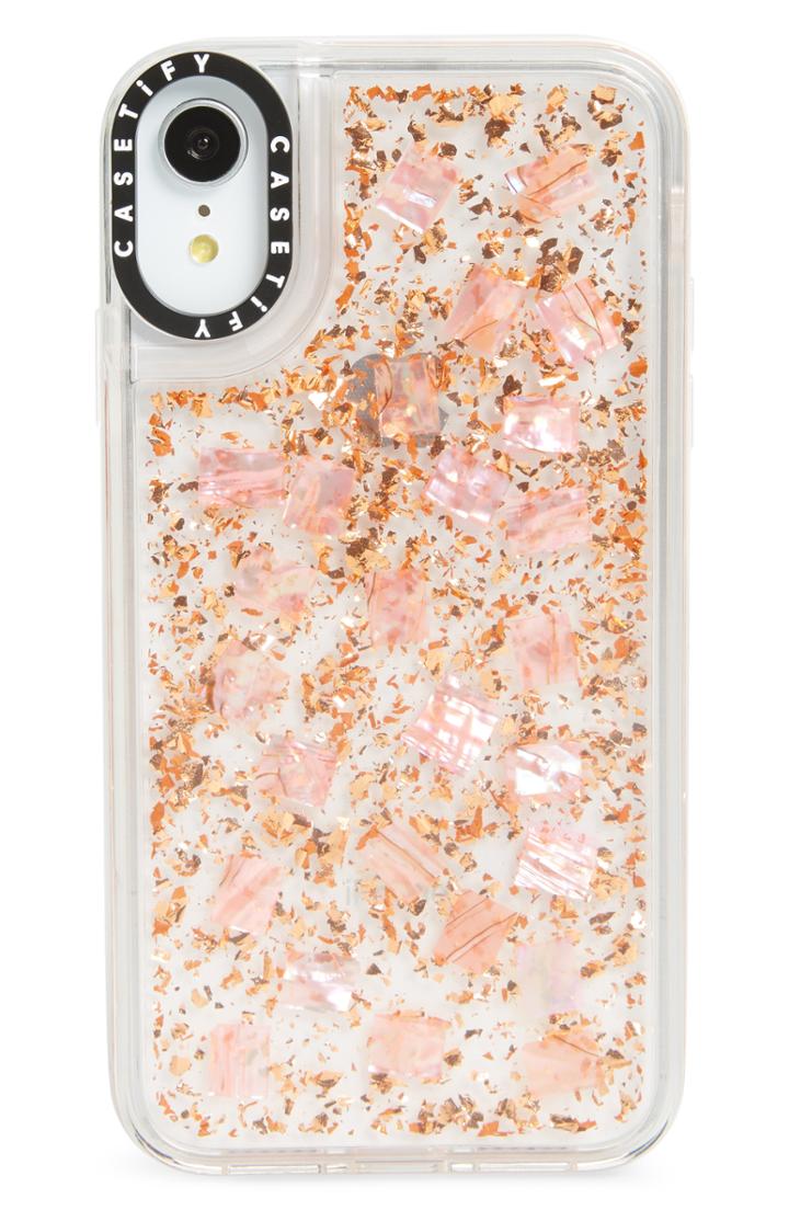 Casetify Mother Of Pearl Shimmering Grip Iphone X/xs, Xr & K Max Case - Pink