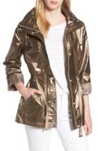 Women's Kenneth Cole New York Metallic Hooded Jacket - Brown