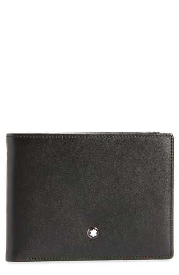 Men's Montblanc Bifold Leather Wallet - Black