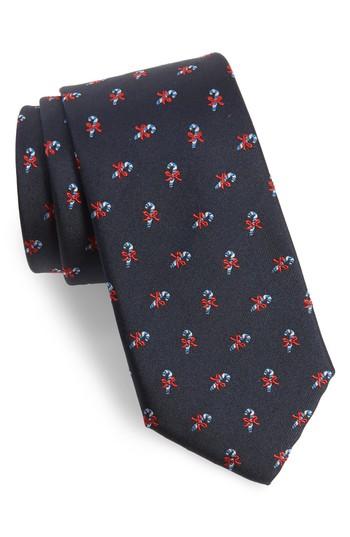 Men's Nordstrom Men's Shop Candy Cane Silk Tie, Size - Blue