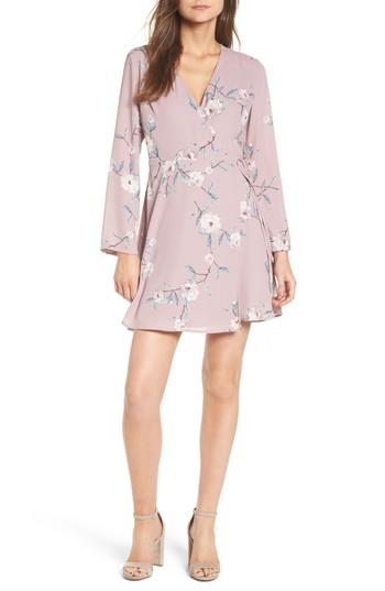 Women's Crepe Surplice Dress - Pink