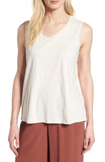 Women's Eileen Fisher Organic Cotton Knit Tank, Size - Beige