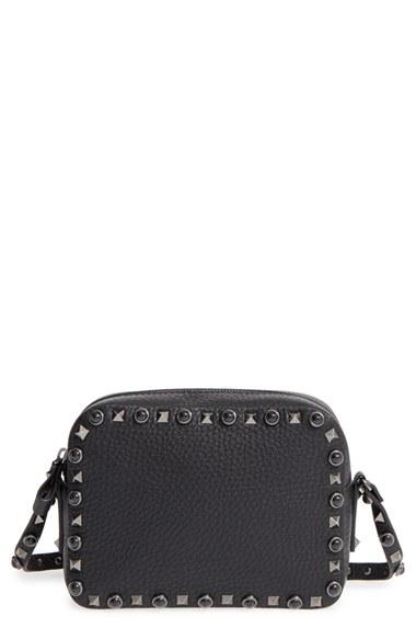 Valentino 'rockstud Noir' Camera Crossbody Bag -