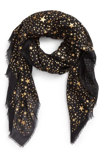 Women's Stella Mccartney Star Silk & Modal Scarf, Size - Black