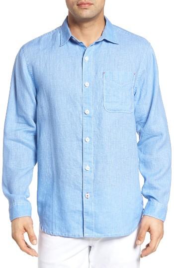 Men's Tommy Bahama 'sea Glass Breezer' Original Fit Linen Shirt, Size - White