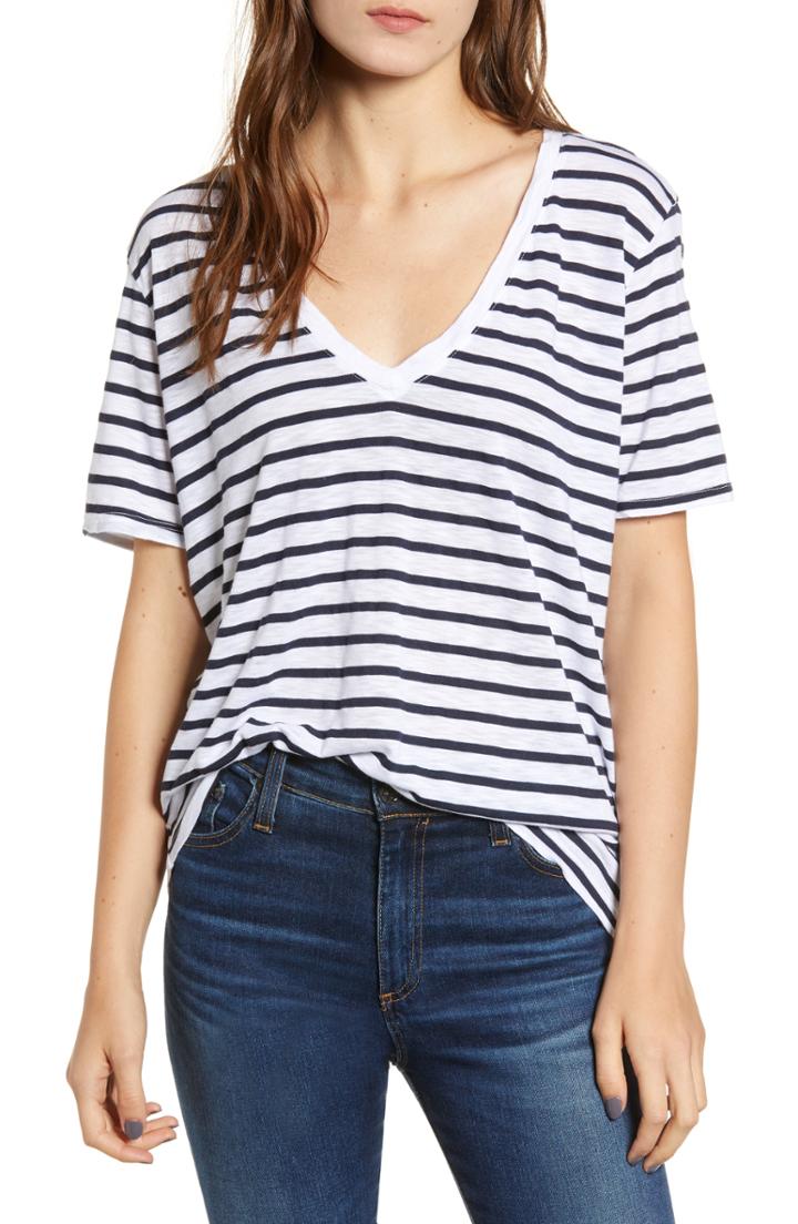 Women's Splendid V-neck Slub Jersey Tee - Blue
