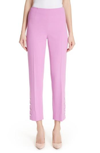 Women's Lela Rose Pearly Button Crop Pants - Purple