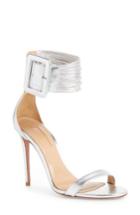 Women's Aquazzura Casablanca Ankle Cuff Sandal Us / 36eu - Metallic