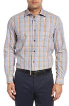 Men's David Donahue Regular Fit Check Sport Shirt - Blue/green