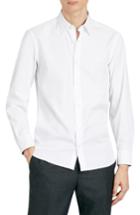Men's Burberry William Stretch Solid Sport Shirt - White