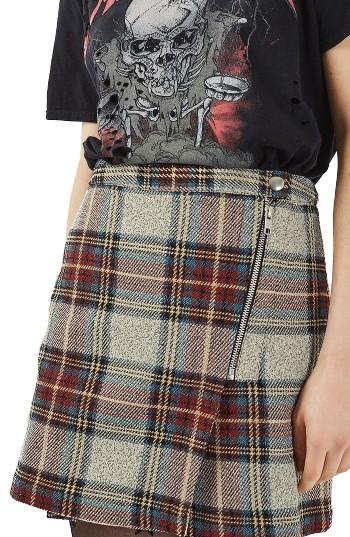 Women's Topshop Plaid Wrap Miniskirt