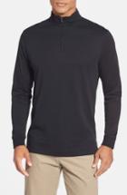 Men's Cutter & Buck 'belfair' Quarter Zip Pima Cotton Pullover, Size - Black (online Only)