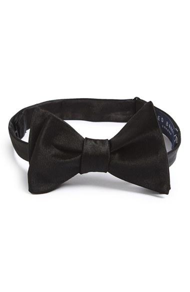 Men's Ted Baker London Silk Bow Tie, Size - Black