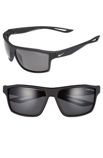 Men's Nike Legend 65mm Polarized Multi-sport Sunglasses - Matte Black/ Silver