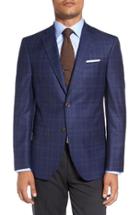 Men's David Donahue Connor Classic Fit Check Wool Sport Coat R - Blue