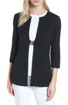 Women's Ming Wang Ribbed Knit Jacket - Black