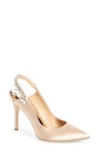 Women's Badgley Mischka Paxton Pointy Toe Slingback Pump M - Beige