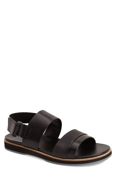 Men's Calvin Klein 'dex' Embossed Leather Sandal M - Black