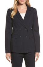 Women's Halogen Double Breasted Stretch Suit Jacket - Blue