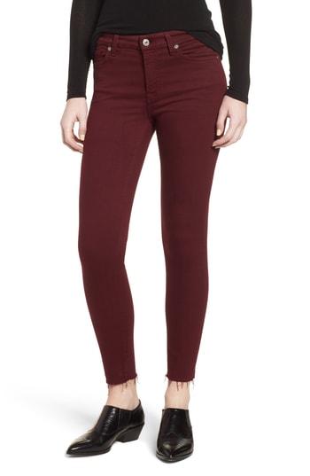 Women's 7 For All Mankind Cutoff Hem Ankle Skinny Jeans - Red
