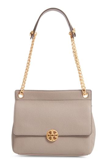 Tory Burch Chelsea Flap Leather Shoulder Bag - Grey