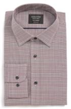 Men's Nordstrom Men's Shop Tech-smart Traditional Fit Stretch Plaid Dress Shirt 32/33 - Burgundy