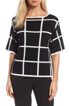 Women's Vince Camuto Windowpane Sweater - Black
