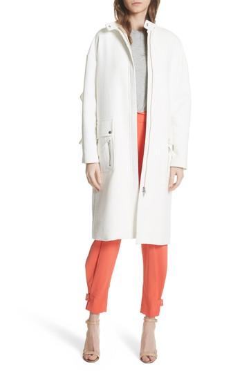 Women's Tracy Reese Ruffle Sleeve Cotton Coat - White
