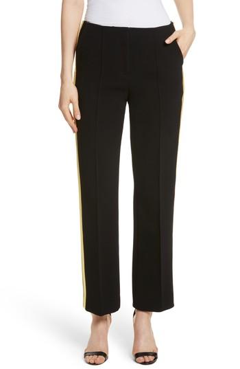 Women's Diane Von Furstenberg Ribbon Stripe Wide Leg Pants - Black