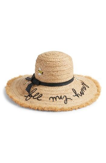 Women's Kate Spade New York Bee My Honey Raffia Sun Hat - Beige