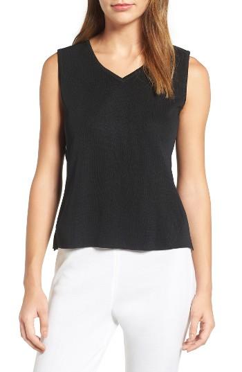 Women's Ming Wang Sweetheart Neck Tank - Black