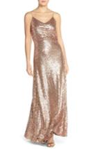 Women's Jenny Yoo 'jules' Sequin Blouson Gown With Detachable Back Cowl - Pink