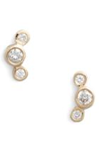 Women's Zoe Chicco Curved 3-diamond Stud Earrings