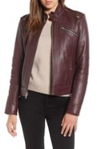 Women's Andrew Marc Smooth Leather Moto Jacket