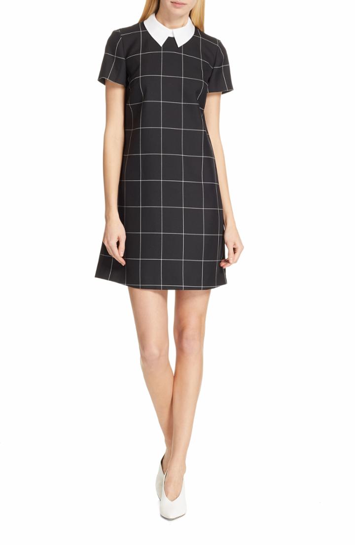 Women's Hugo Kalice Windowpane A-line Dress - Black
