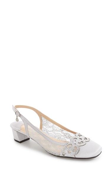 Women's J. Renee Faleece Crystal Embellished Slingback Pump .5 B - Grey