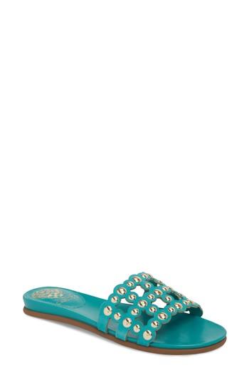 Women's Vince Camuto Ellanna Studded Slide Sandal M - Blue/green