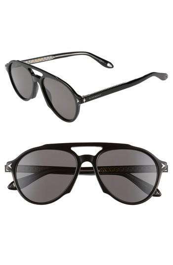 Women's Givenchy 56mm Polarized Aviator Sunglasses - Black