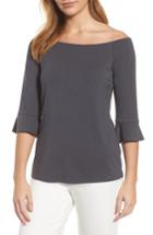 Women's Nic+zoe Ballet Ruffle Cuff Top - Grey