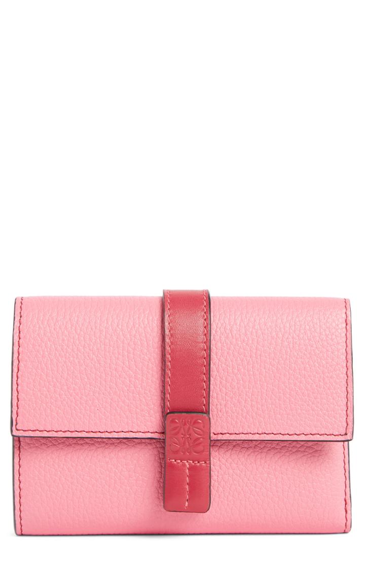 Women's Loewe Small Leather Wallet - Pink