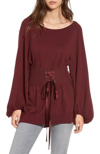 Women's Leith Corset Tunic Sweater, Size - Red